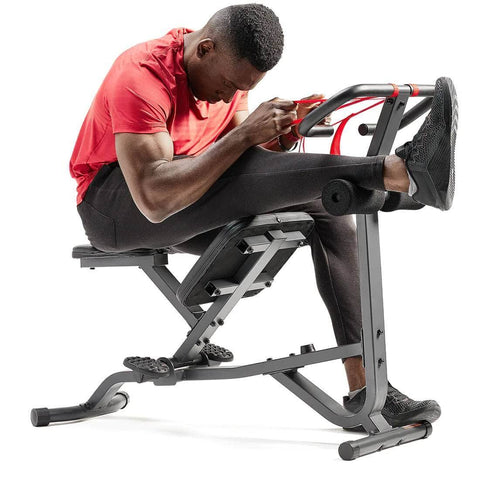 Sunny Health Fitness Stretch Trainer - Flexibility Enhancer - Pivoting Seat-Multi-Grip Handles-42.1x18.9x34.9