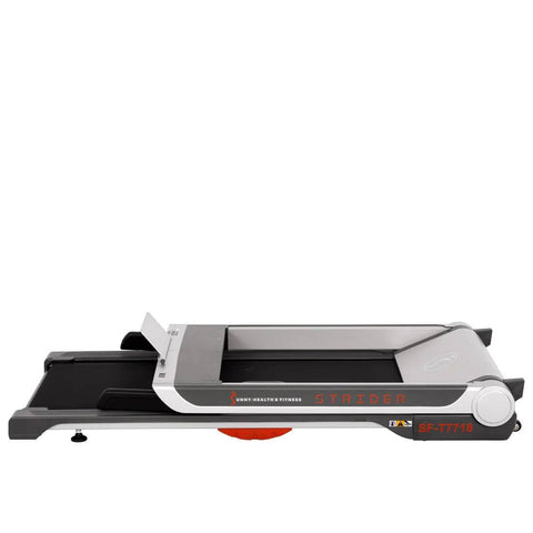 Sunny Health Fitness Pro Treadmill - Wide Flat Folding Running Machine -Low Profile-Black-63x29.25x49 in