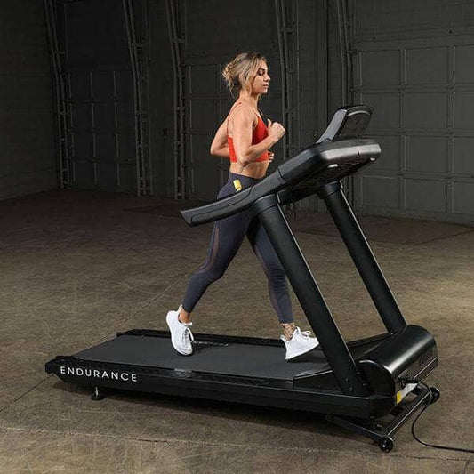 Body Solid T150 Commercial Treadmill - Powerful Cardio Equipment - Black - 82x35x59