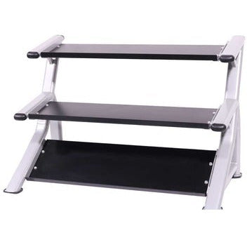 Intek Strength Three-Tier Dumbbell Organizer - High-Quality Gym Storage Rack - Black - 58x32x39