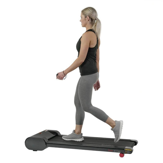 Sunny Health Fitness Under Desk Treadmill | Slim & Quiet Work Treadmill | Portable | Black