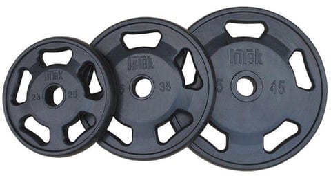 Intek Strength Rubber Olympic Plates - Versatile Home Gym Weights - Black - Various Sizes