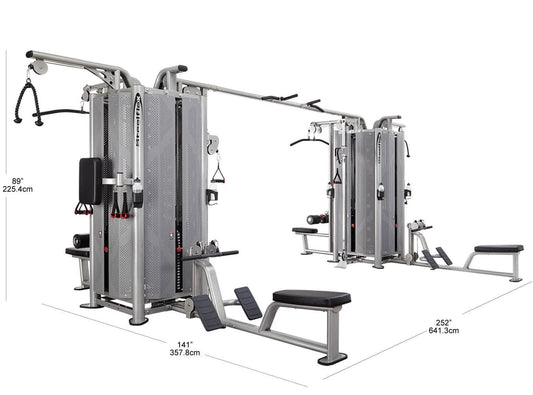 Steelflex Multi-Station Jungle Gym - Full-Body Workout System - Silver - 245x139x87