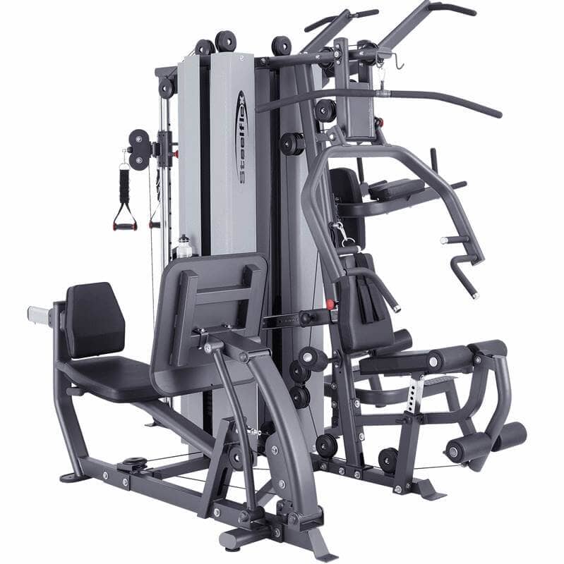 Steelflex Three Station Gym - Versatile Multi Gym - Black/Silver - 3450x2190x2120mm