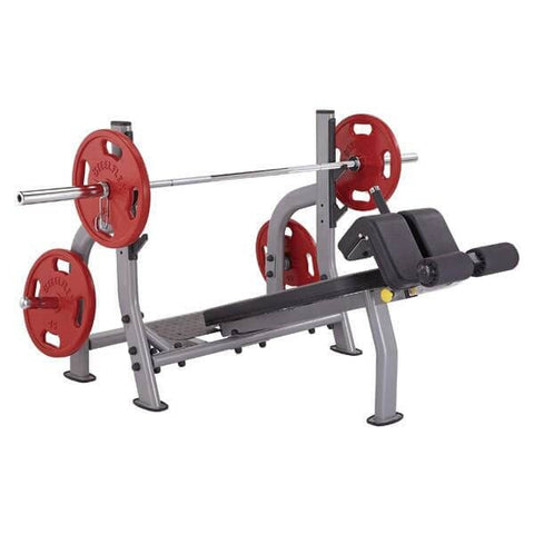 Steelflex Decline Weight Bench - Durable Gym Equipment - Silver - 73x67x44