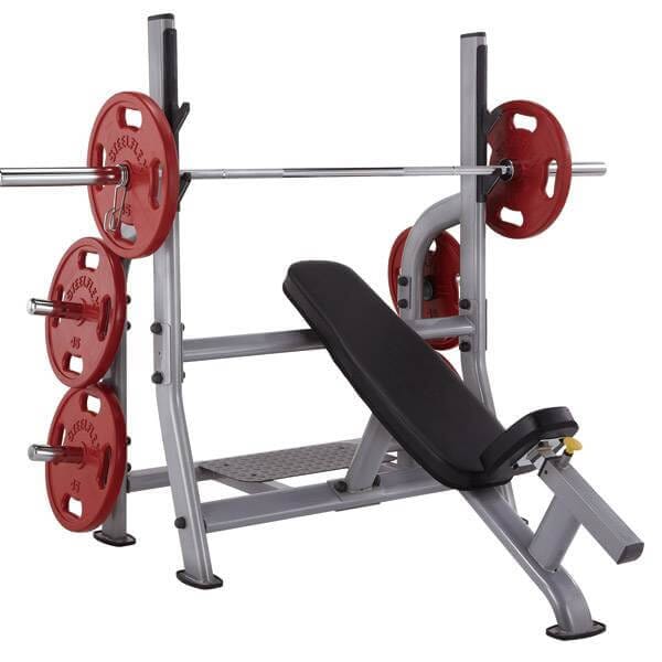 Steelflex Olympic Incline Bench - Adjustable Workout Bench - Silver - 67x65x61